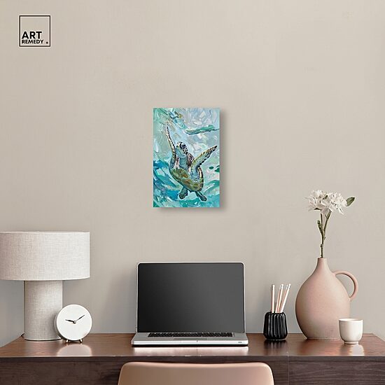 ART REMEDY® "Serene Turtle" Giclee Animals Canvas Art