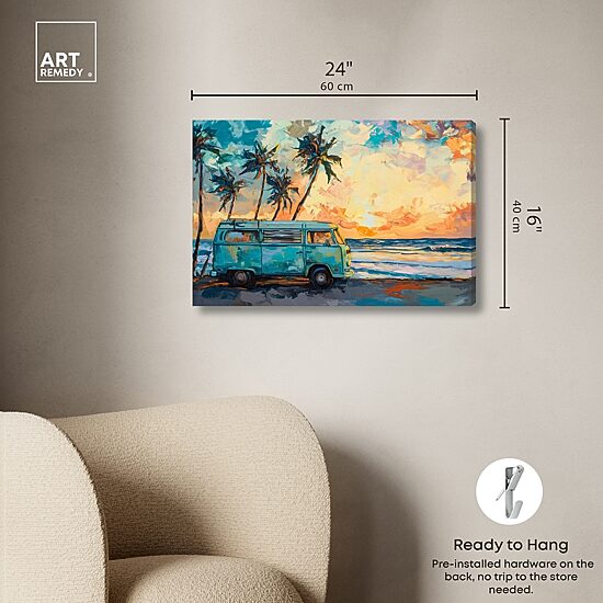 ART REMEDY® "Old School Spring Break" Giclee Entertainment And Hobbies Canvas Art