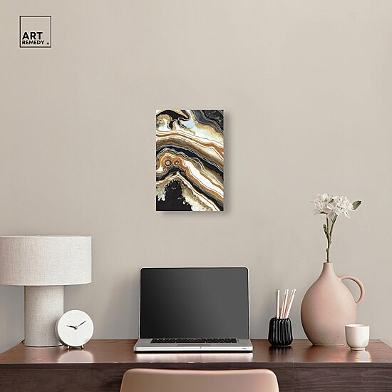 ART REMEDY® "Black And Gold Ii" Giclee Abstract Canvas Art