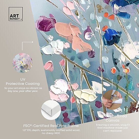 ART REMEDY® "Blue Forest Ii" Giclee Floral And Botanical Canvas Art