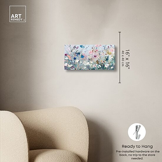 ART REMEDY® "Blue Forest Ii" Giclee Floral And Botanical Canvas Art