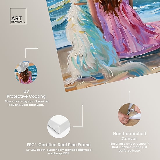ART REMEDY® "Girl And Her Best Friend" Giclee Animals Canvas Art