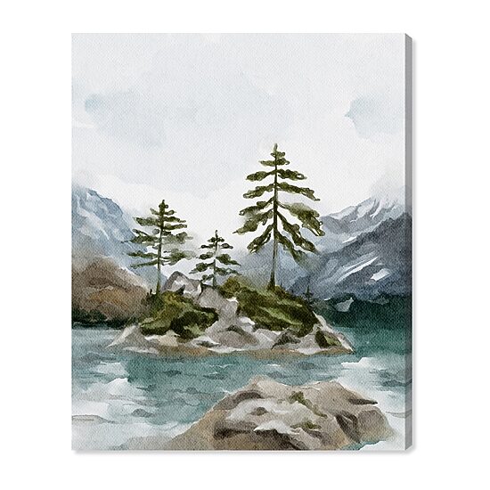ART REMEDY® "Cold Winter Lake" Giclee Nature And Landscape Canvas Art