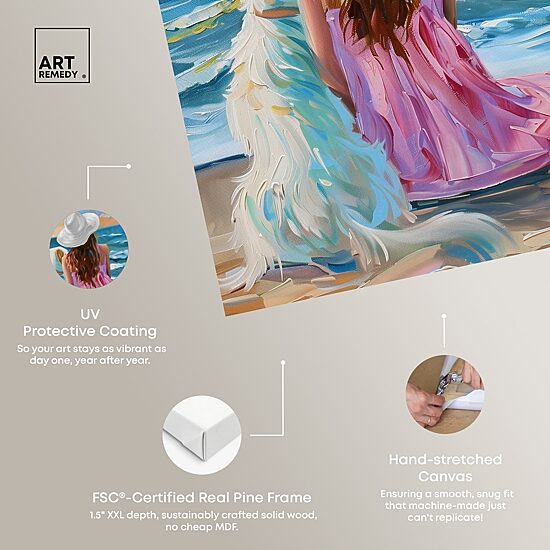 ART REMEDY® "Girl And Her Best Friend" Giclee Animals Canvas Art