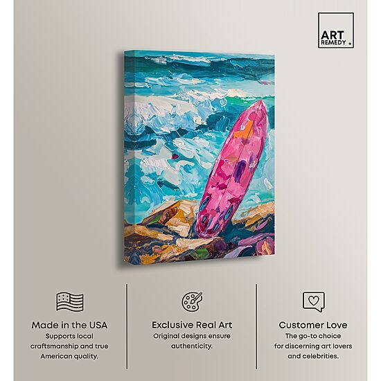 ART REMEDY® "Just A Little Break Wave" Giclee Sports And Teams Canvas Art