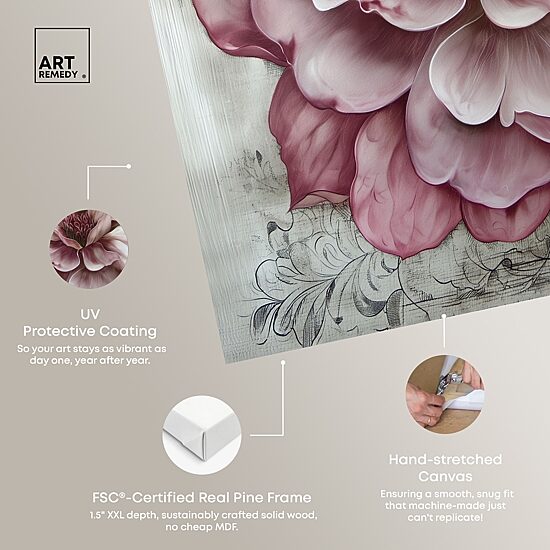 ART REMEDY® "Darla" Giclee Floral And Botanical Canvas Art