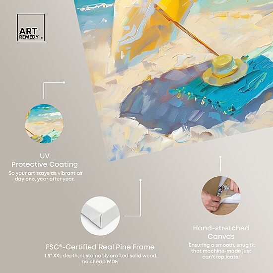 ART REMEDY® "Morning Beach View" Giclee Nautical And Coastal Canvas Art