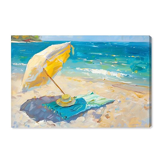 ART REMEDY® "Morning Beach View" Giclee Nautical And Coastal Canvas Art