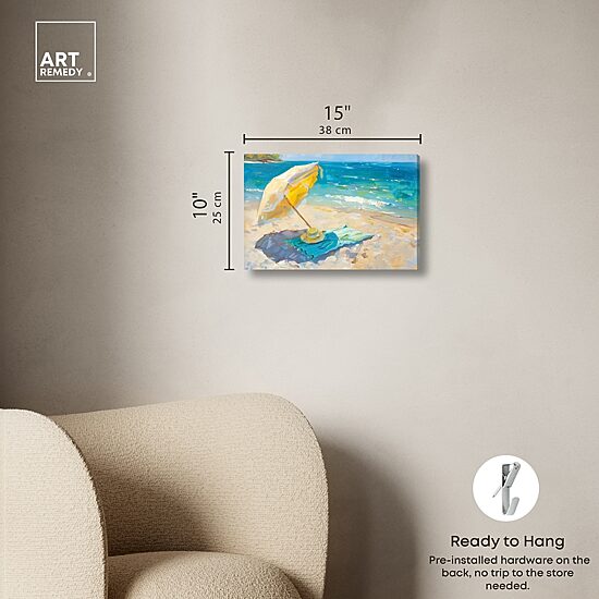 ART REMEDY® "Morning Beach View" Giclee Nautical And Coastal Canvas Art