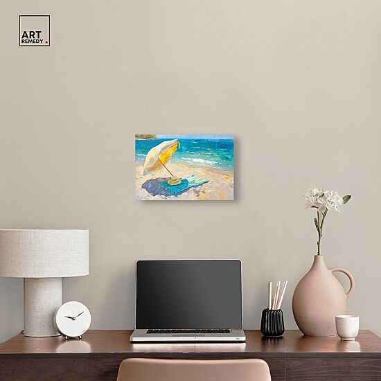 ART REMEDY® "Morning Beach View" Giclee Nautical And Coastal Canvas Art