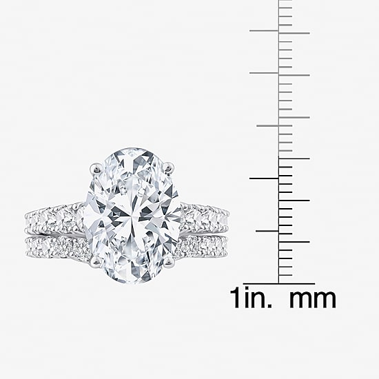 Grown Gorgeous (F,Vs2) Womens 6 1/10 Ct. T.W. Lab Grown White Diamond 14K Gold or Platinum Oval Side Stone Bridal Set