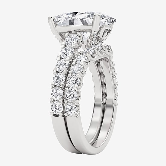 Grown Gorgeous (F,Vs2) Womens 6 1/10 Ct. T.W. Lab Grown White Diamond 14K Gold or Platinum Oval Side Stone Bridal Set