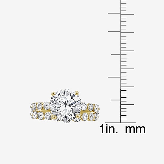 Grown Gorgeous (F, Vs2) Womens 4 3/4 CT. T.W. Lab Grown White Diamond 14K Gold or Platinum Round Side Stone Bridal Set