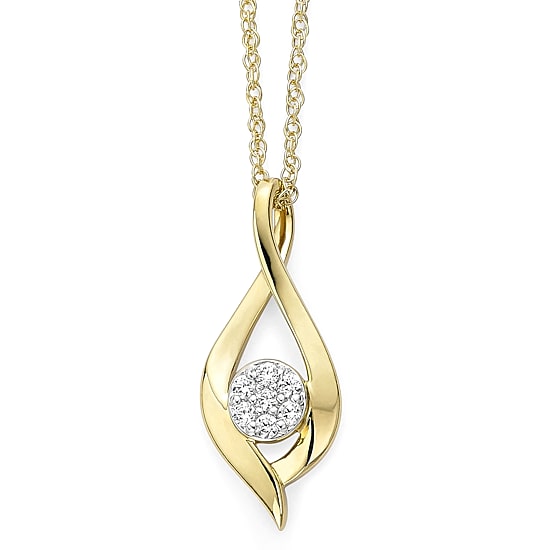 Diamond Blossom 1/10 CT.T.W. Natural Diamond Cluster Infinity Pendant Necklace