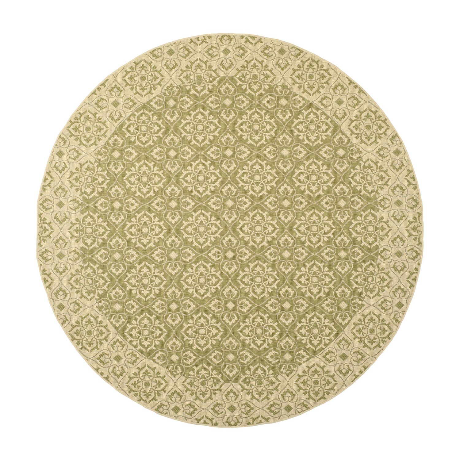 Safavieh Courtyard Collection Spots Oriental Indoor/Outdoor Round Area Rug