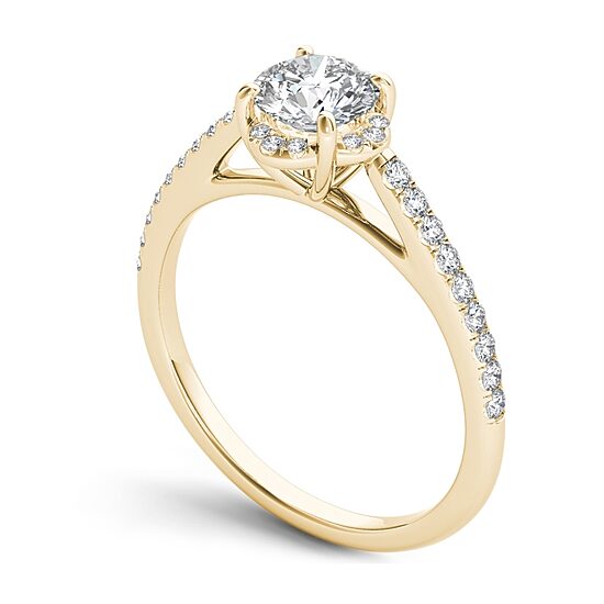 1 CT.T.W. Natural Round Diamond 14K Gold Engagement Ring