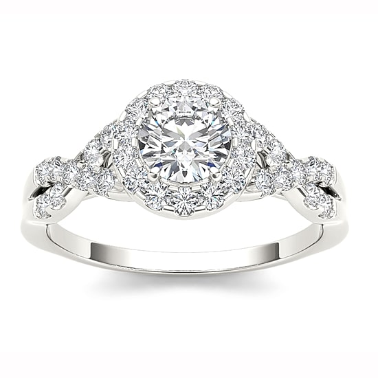 14K Yellow Gold 1 CT Round Natural Diamond Ring