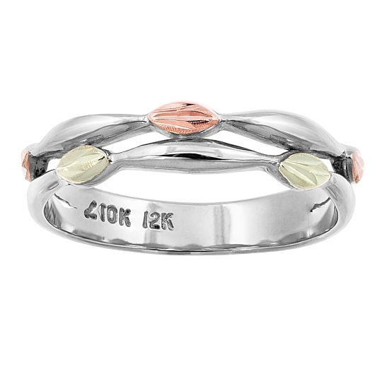 Landstroms Black Hills Gold Womens Sterling Silver Band