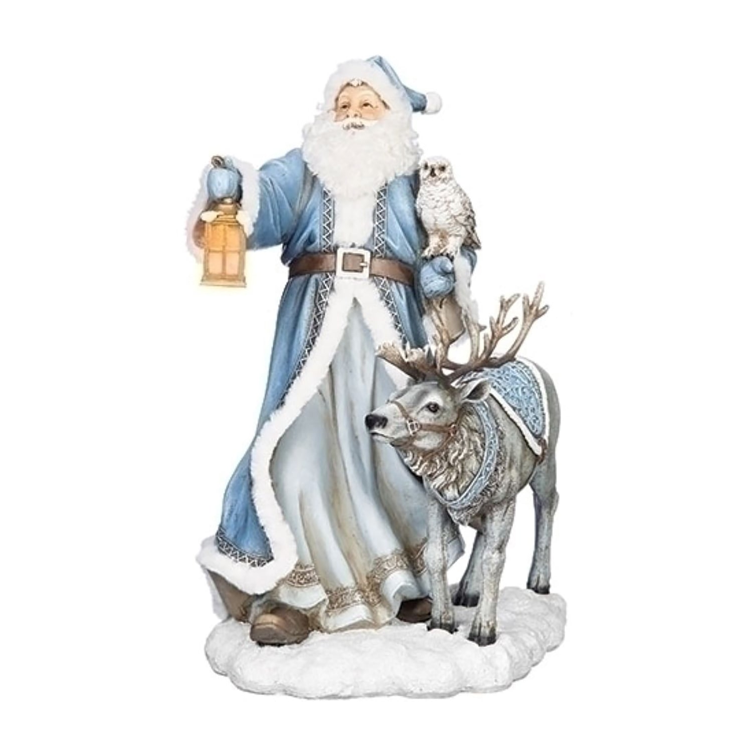 Roman Santa With Reindeer Christmas Santa Figurine