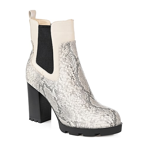 Journee Collection Womens Islana Stacked Heel Booties, 12 Medium, Gray