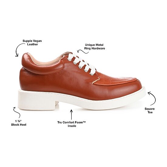 Journee Collection Aliah Womens Round Closed Toe Oxford Shoes