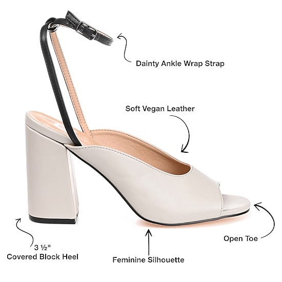 Journee Collection Calypso Womens Round Open Toe Block Heel Pumps