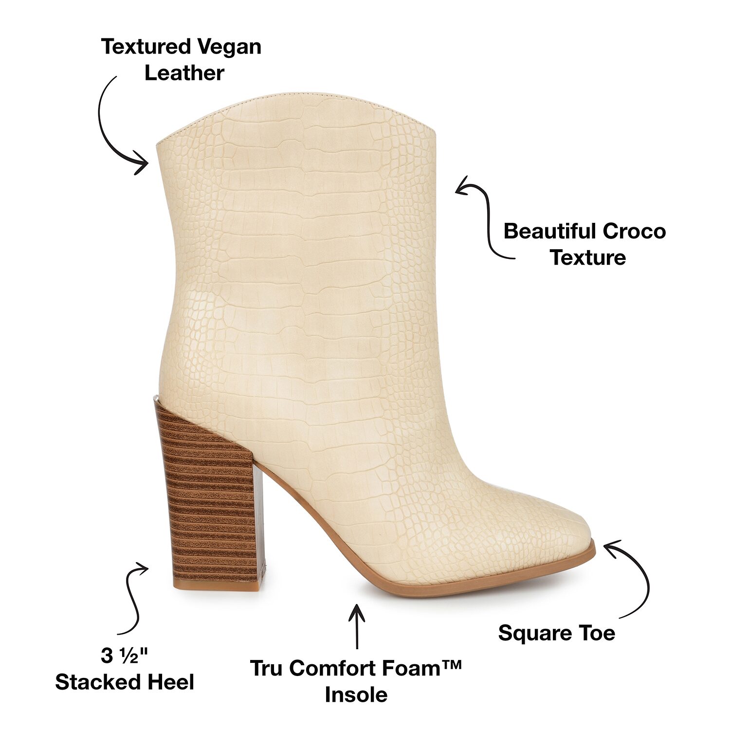 Journee Collection Womens Brekinn Stacked Heel Booties