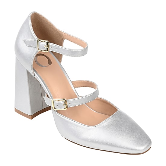 Journee Collection Isadorah-Wd Womens Square Closed Toe Block Heel Pumps