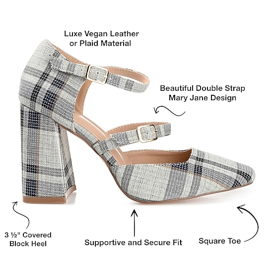 Journee Collection Isadorah-Wd Womens Square Closed Toe Block Heel Pumps
