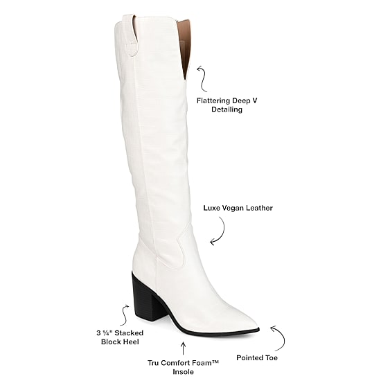 Journee Collection Womens Therese Stacked Heel Cowboy Boots