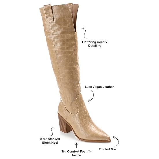 Journee Collection Womens Therese Stacked Heel Cowboy Boots