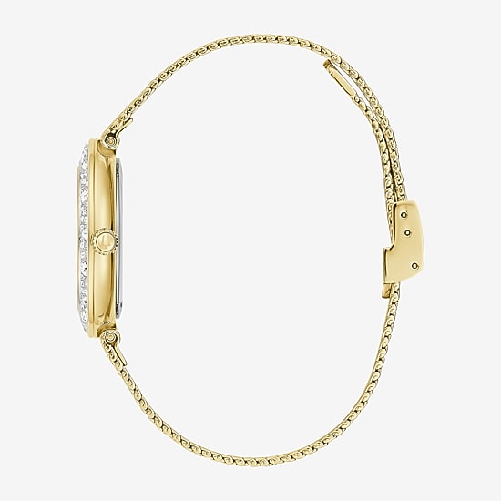 Bulova Crystal Womens Crystal Accent Gold Tone Stainless Steel Strap Watch 98l321