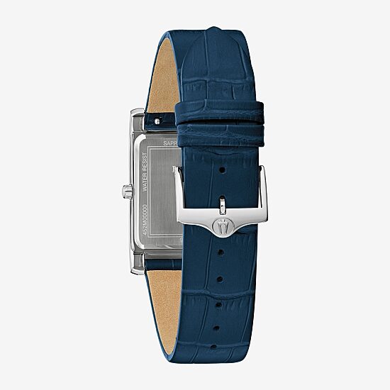 Bulova Mens Blue Leather Strap Watch 96b442 - JCPenney