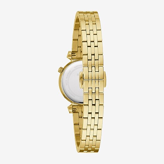 Bulova Classic Womens Diamond Accent Gold Tone Stainless Steel Bracelet Watch 97p173