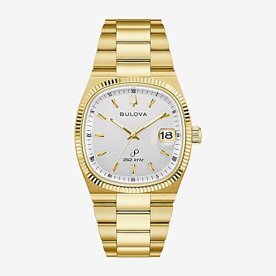Bulova Mens Gold Tone Stainless Steel Bracelet Watch 97b223