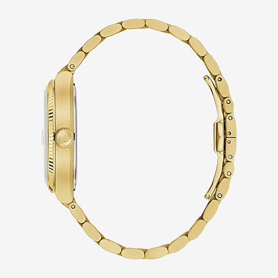 Bulova Mens Gold Tone Stainless Steel Bracelet Watch 97b223