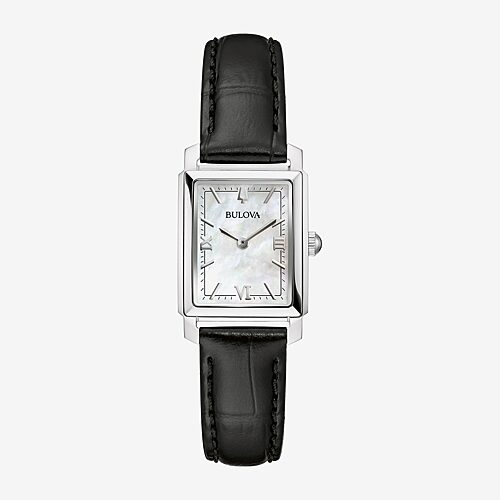Bulova Womens Black Leather Strap Watch 96l330, One Size