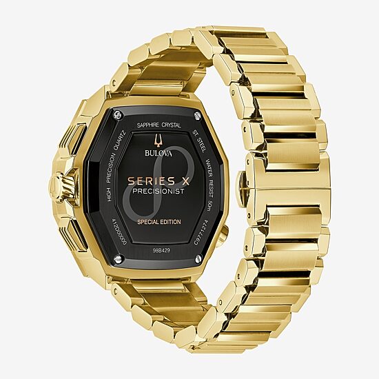 Bulova Mens Gold Tone Stainless Steel Bracelet Watch 98b429