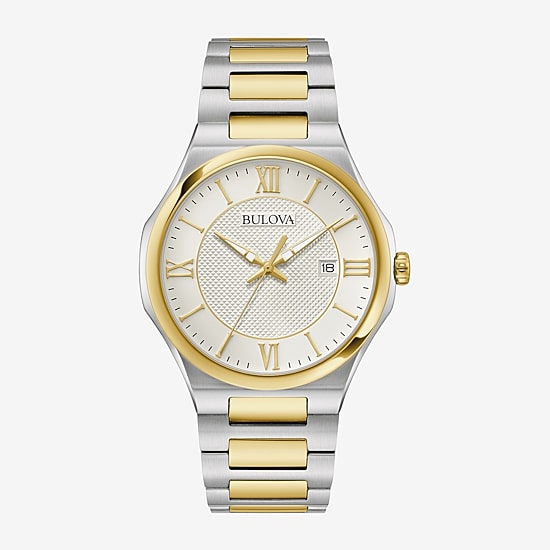 Bulova Mens Two Tone Stainless Steel Bracelet Watch 98b440
