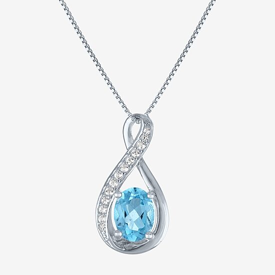 Womens Genuine Blue Topaz Sterling Silver 2-pc. Jewelry Set