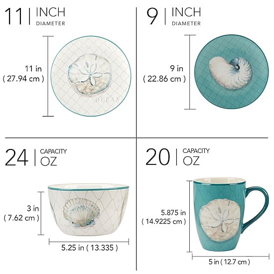Certified International Ocean View 16-pc. Earthenware Dinnerware Set