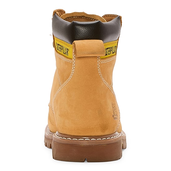 Caterpillar Tan Work Shoe Interior with Yellow Label Men’s Boots Size 10M Caterpillar Outline Steel Toe | Men main image 3