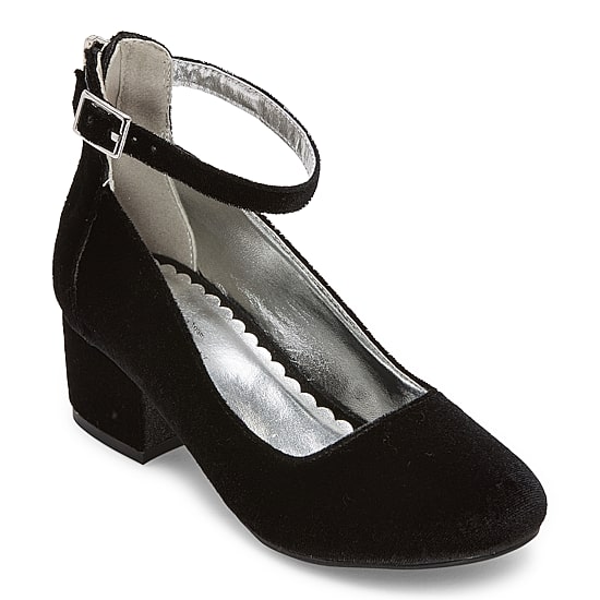 Christie & Jill Layla Little & Big Kid Girls Round Closed Toe Block Heel Pumps