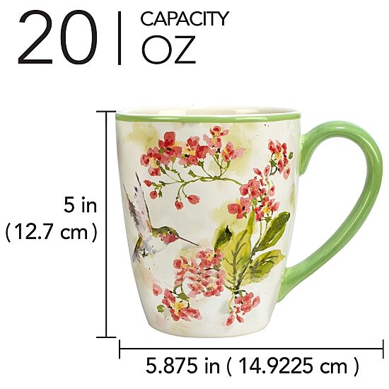 Certified International Hummingsbirds 4-pc. Floral Coffee Mug