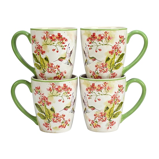 Certified International Hummingsbirds 4-pc. Floral Coffee Mug