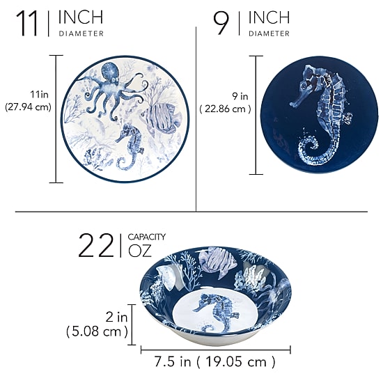 Certified International Sea Life 12-pc. Melamine Dinnerware Set