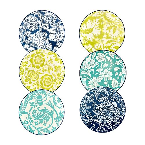 Certified International Tapestry 6-pc. Porcelain Appetizer Plate, One Size, Blue