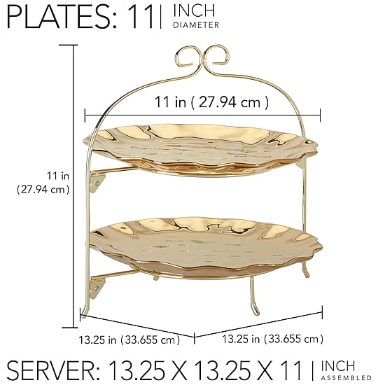 Certified International Gold Coast Porcelain Tiered Server