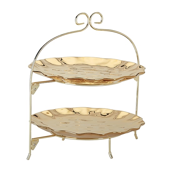 Certified International Gold Coast Porcelain Tiered Server