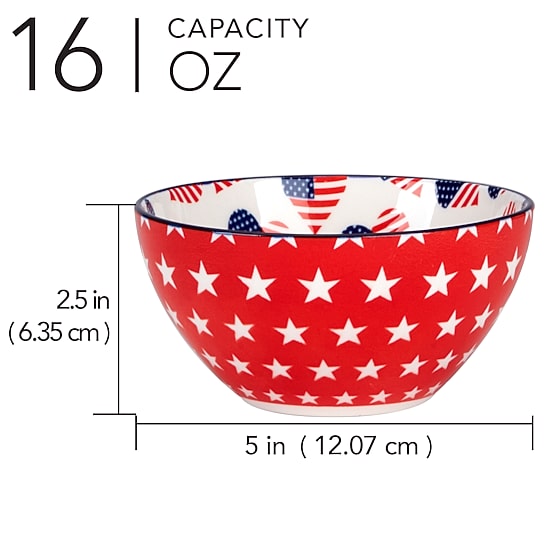 Certified International Patriotic 6-pc. Porcelain Ice Cream Bowl